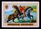 Postage stamp Rwanda, 1970. Horses Coming Out of the Sea by Ferdinand EugÃ¨ne Delacroix Painting