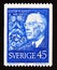 Postage stamp Sweden 1967. King Gustaf VI Adolf portrait
