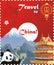 Postage stamp-symbols of China. Vector illustration, eps10.