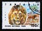 Postage stamp Tanzania, 1993. Selous National Park, Lion Panthera leo