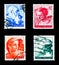Postage stamps from the Works of Michelangelo serie, circa 1961