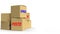 Postal boxes on white background  3d rendering for delivery content