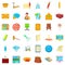 Postal correspondence icons set, cartoon style