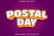 Postal Day With Cartoon Emboss Style Editable Text Effect