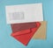 Postal delivery service. Blank envelope, empty space. People communication, paperwork. Envelope closeup