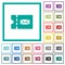 Postal discount coupon flat color icons with quadrant frames