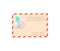 Postal envelope. Confirmed post stamp on invitation, vector illustration
