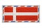 Postal envelope. Envelope with the image flag of Denmark. Danish flag. Crumpled envelope with a flag without a postmark. Copy