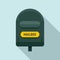 Postal mailbox icon, flat style