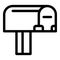 Postal mailbox icon, outline style