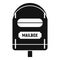 Postal mailbox icon, simple style