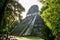 Postal Mayan ruins at Tikal, National Park. Traveling guatemala, central America.