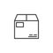 Postal package box line icon