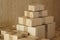 Postal parcels. Cardboard boxes of merchandise for shipment to international destinations