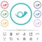 Postal round horn solid flat color icons in circle shape outlines