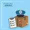 postal service, courier delivery logistic check mark clipboard box