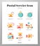 Postal service icons flat pack