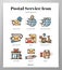 Postal service icons LineColor pack