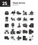 Postal Service solid icon set.