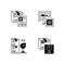 Postal shipping black linear icons set