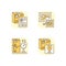 Postal shipping yellow RGB color icons set