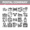 Postal Transportation Company Icons Set Vector