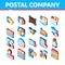 Postal Transportation Company Isometric Icons Set Vector