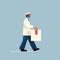 A postal worker carrying a box of medical supplies symbolizing how easily accessible the health services are.. AI