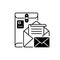 Postbox black linear icon