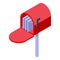 Postbox icon, isometric style