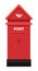 Postbox or mailbox, retro metal mail street container