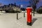 Postbox in snow in London suburb, UK