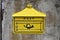 Postbriefkasten, old  yellow decorative postbox