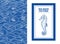 Postcard banner monotone blue sea waves and the seahorse