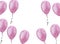 Postcard Birthday watercolor design congratulation invitation design Balloons Gift Stars Confetti