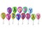 Postcard Birthday watercolor design congratulation invitation design Balloons Gift Stars Confetti