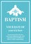 Postcard Christian baptism. Invitation congratulation certificate