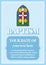 Postcard Christian baptism. Invitation congratulation certificate