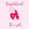 Postcard. Congratulations! It\'s a girl