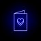 postcard friendship outline blue neon icon. Elements of friendship line icon. Signs, symbols and vectors can be used for web, logo