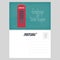 Postcard from Great Britain vector illustration with red phone booth