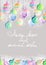 Postcard, greeting card or invitation with watercolor colored Christmas balls