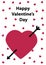 Postcard Happy Valentine\\\'s Day A4 heart color Viva Magenta, vector