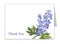 Postcard horizontal with a bouquet of flowers delphinium. Vector