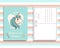 Postcard invitation template with cute unicorn portrait