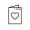 Postcard line icon. Happy Valentine day sign and symbol. Love couple relationship dating wedding day invitation theme