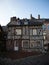 Postcard panorama of old historic building facades in fishing village town Honfleur Calvados Normandy France Europe