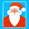 Postcard portrait of Santa Claus , flat design.