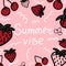 Postcard summer vibe on pink background