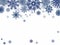 Postcard template with blue snowflakes Winter design Digital illustration for various designs, cards and backgrounds